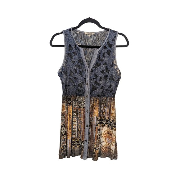 gimmicks by BKE Tops - Gimmicks by BKE Lace Embordered Patchwork Tank Top Size XS Western Floral Flowy